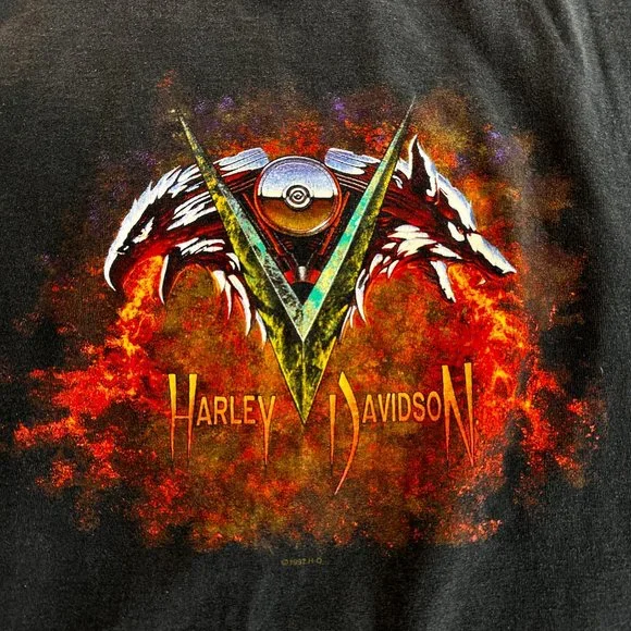 Vintage Black Harley Davidson T-Shirt XL - Picture 3 of 6